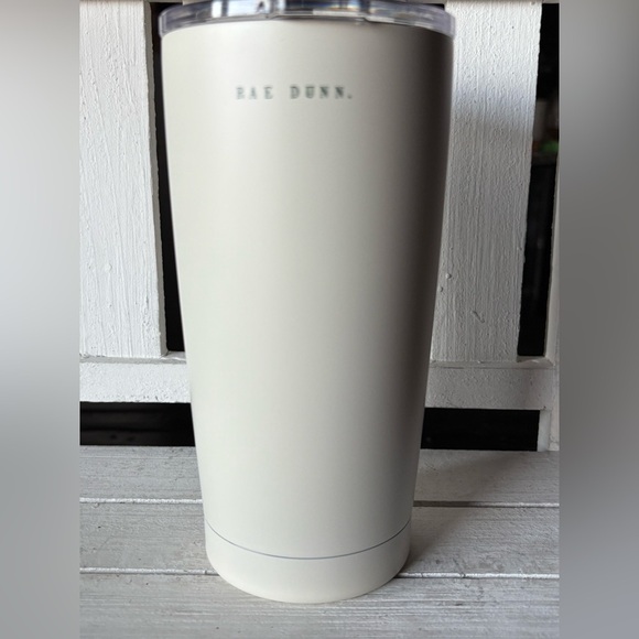 Rae Dunn FA LA LA Hot Drink White and Green Tumbler - Picture 3 of 3